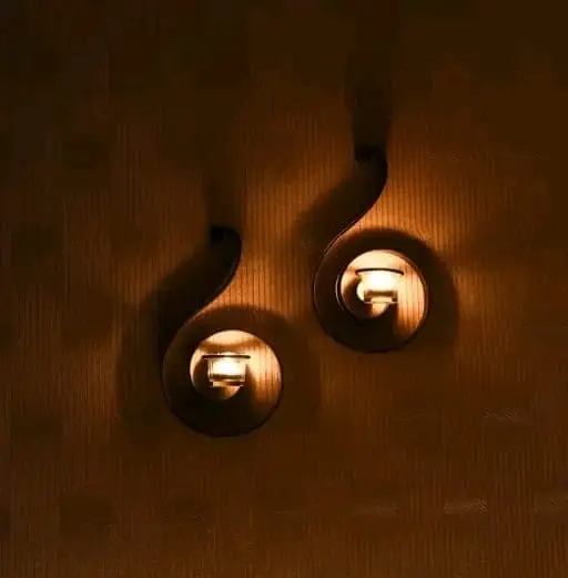 Set of 2 Antique Bronze Decorative Wall Sconces with Clear Glass & Tealights