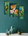 B Art Radha Krishna Religious Modern Art – Self-Adhesive Wall Painting (12 x 18 Inch, Set of 3)