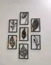 Wooden Wall Decor Hangings – Set of 7 Black Festive Toran for Home & Office Decoration
