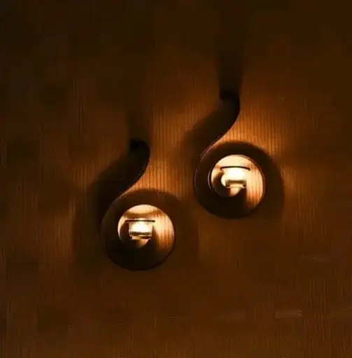 Set of 2 Antique Bronze Decorative Wall Sconces with Clear Glass & Tealights