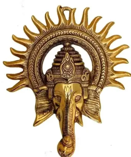 Ganesh Wall Hanging – Gold-Plated Surya Ganesha Idol for Home Decor & Gifting