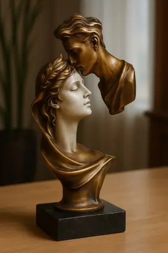 The Kissing Lover Couple Statue | Romantic Resin Figurine for Home Decor & Gifting